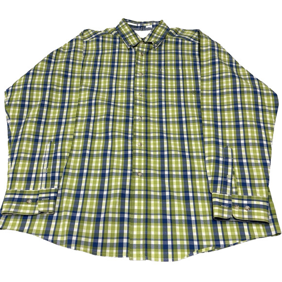 Ariat- Pro Series -Men’s-Long Sleeve-Button Down Shirt-Size XL - GreenBlue-White - Picture 1 of 11